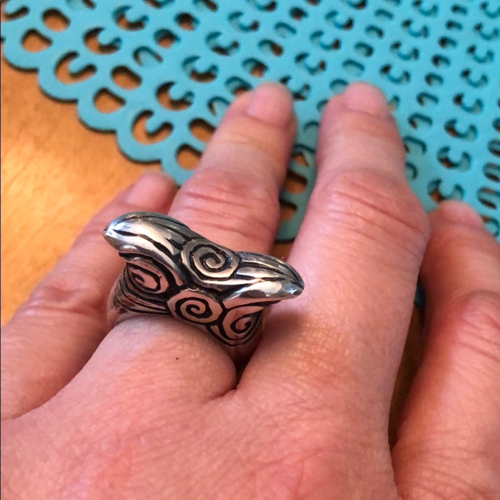 Modernist Sterling Silver Ring Sz 5 heavy Mexico